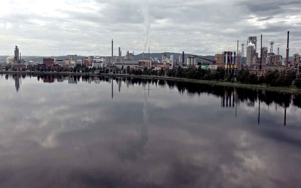 Petrochemical plant seen across water